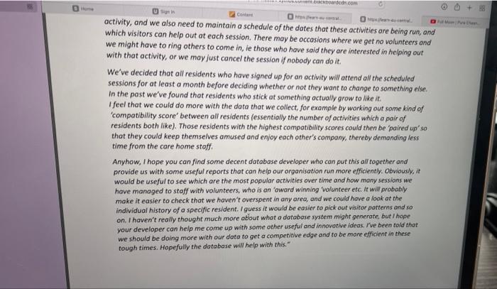 Assessment Scenario Isdb Information Systems And Databases Assignment Scenario A Residential Care Home Company Has Deci 3