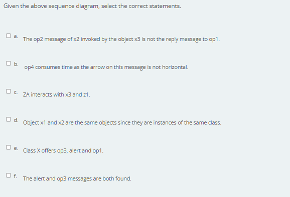 Opsequences Alert X1x Op5 X2 X Op1 Op2 X3 X Op3 Y1 Y Op4 Op2 Op3 Z1 Z New Remove Za Given The Above Sequence Diagram S 2