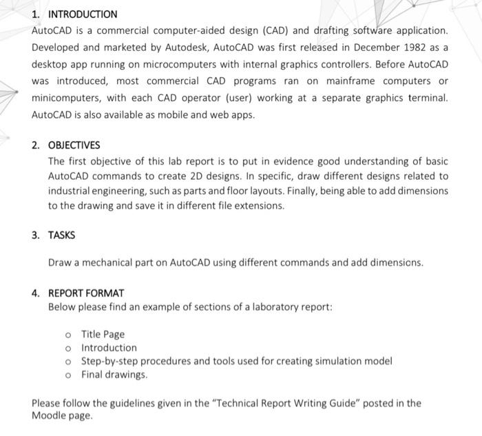 1 Introduction Autocad Is A Commercial Computer Aided Design Cad And Drafting Software Application Developed And Mar 1