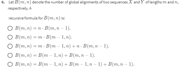 4 Questions 4 5 Will Test Your Understanding Of The Optimality Of Global Pairwise Sequence Alignment That Is What The 2