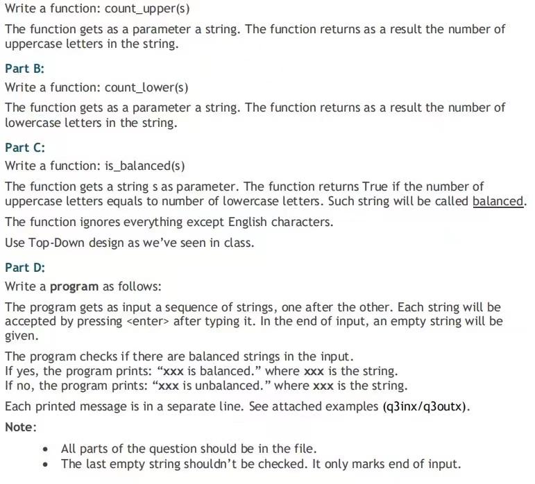 Write A Function Count Upper S The Function Gets As A Parameter A String The Function Returns As A Result The Number 1