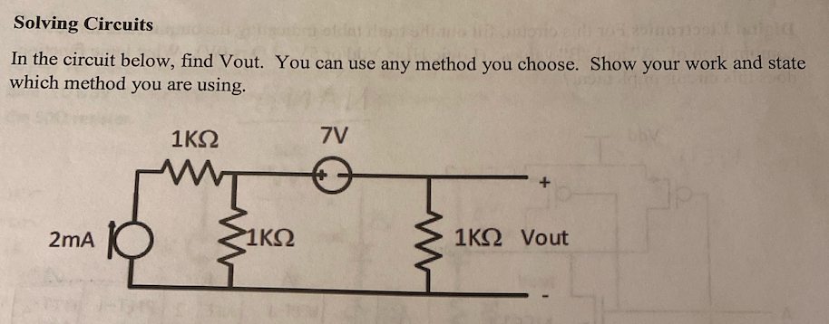 Solving Circuits 1154 Donio Ir 101350100k Latipid In The Circuit Below Find Vout You Can Use Any Method You Choose S 1
