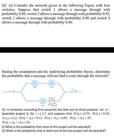 Q3 A Consider The Network Given In The Following Figure With Four Switches Suppose That Switch Allows A Message Thro 1