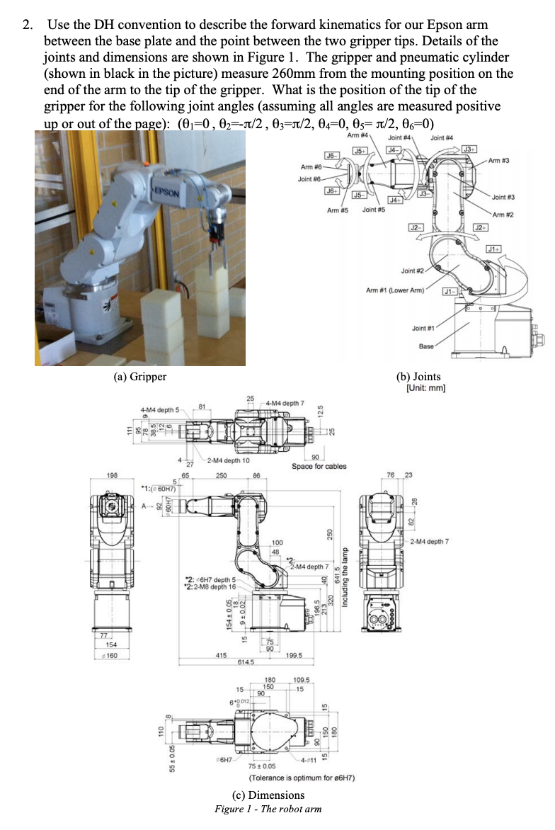 2 Use The Dh Convention To Describe The Forward Kinematics For Our Epson Arm Between The Base Plate And The Point Betwe 1