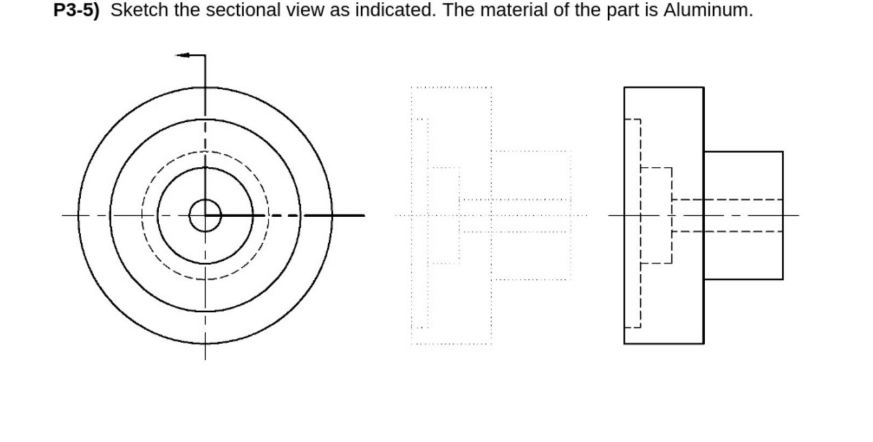 P3 5 Sketch The Sectional View As Indicated The Material Of The Part Is Aluminum 1