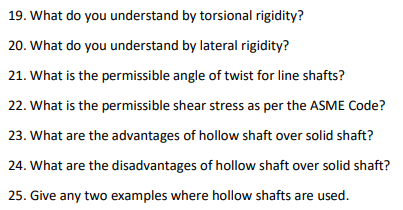 19 What Do You Understand By Torsional Rigidity 20 What Do You Understand By Lateral Rigidity 21 What Is The Permis 1