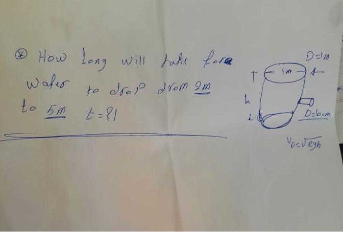 How Long Will Take Fore Wafer To Drop Drom 2m To 5m T 21 T H 1 D 1m D Lo M Vo Jegh 1