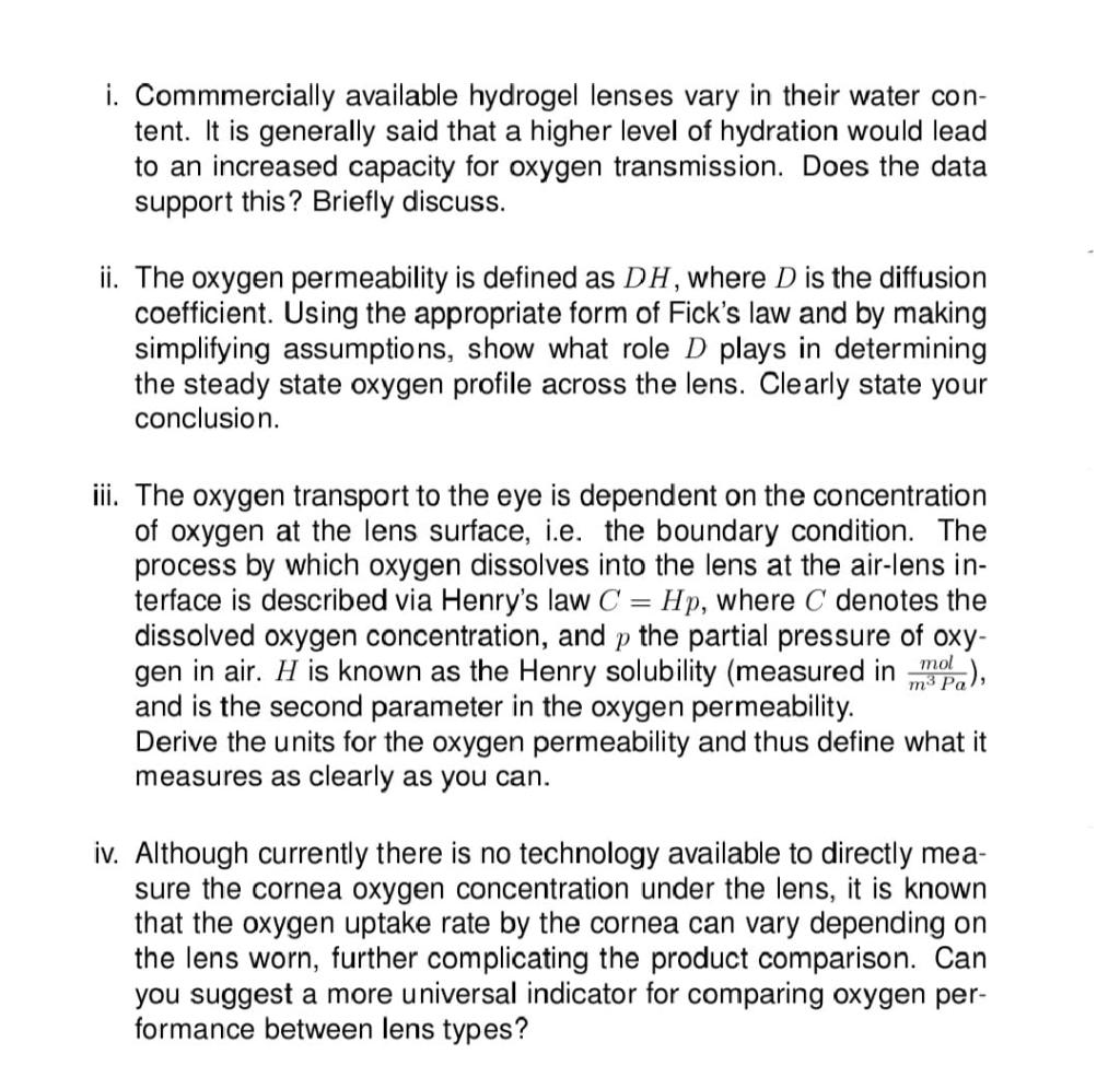 Question 3 Over 8 Of People Wear Contact Lenses For Vision Correction The Most Common Type Is Made From Soft Hydrogel 2