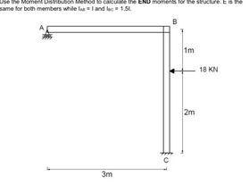 Alculate The End Mom Same For Both Members While La 1 And La 1 5 3m 1m 2m Structure E Is 18 Kn 1
