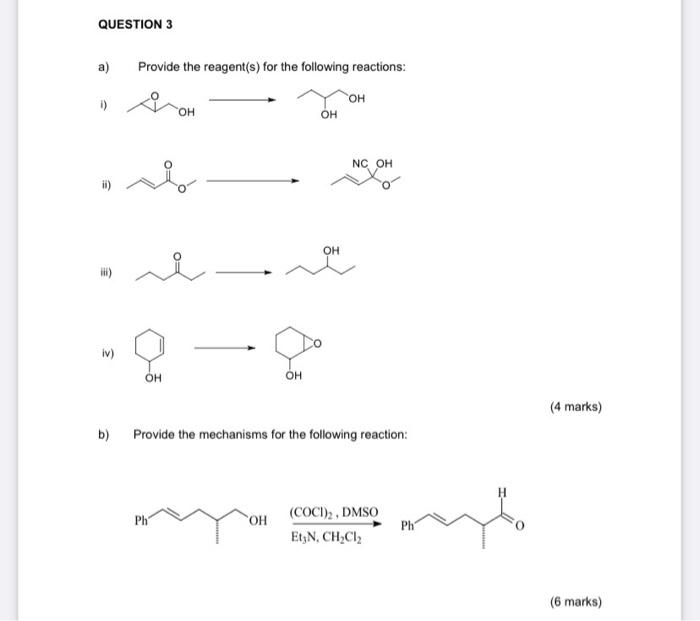 Question 2 A Predict The Major Organic Product For The Following Reactions 1 Pcc 2 Ch Cl Oh Oh Oh Oh H H Cro4 Aceto 2