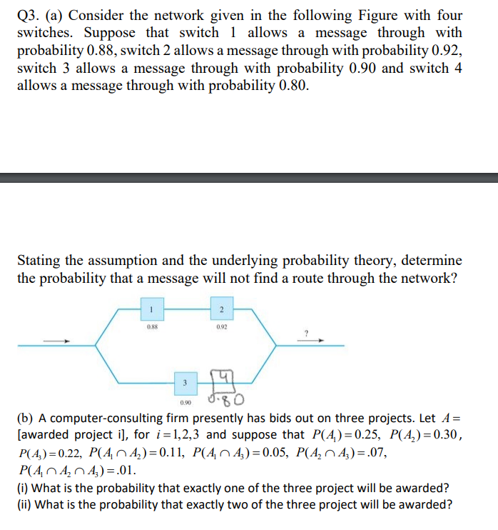 Q3 A Consider The Network Given In The Following Figure With Four Switches Suppose That Switch 1 Allows A Message Th 1