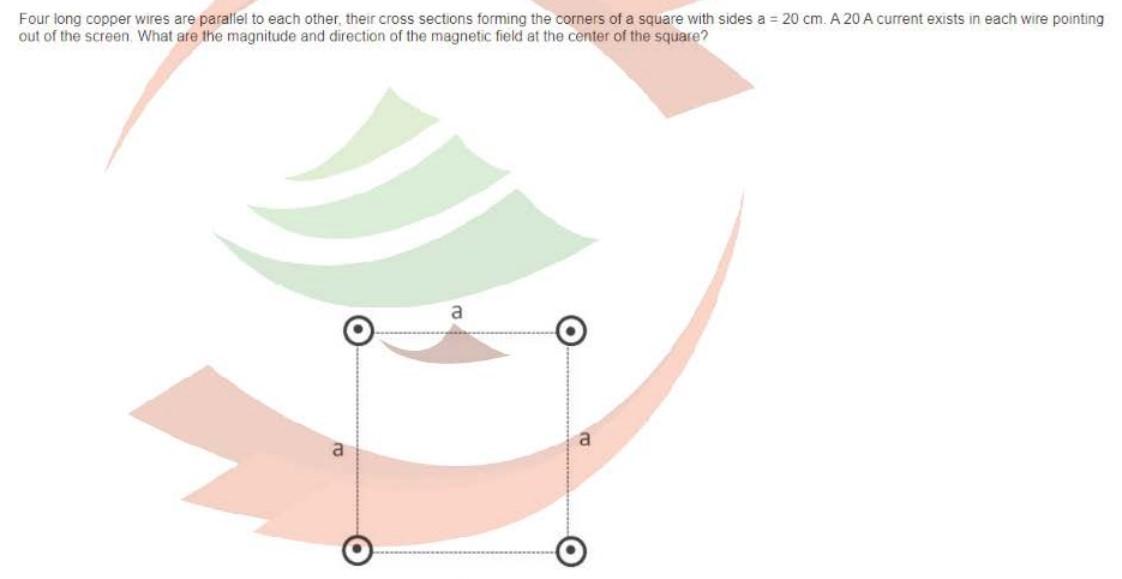 Four Long Copper Wires Are Parallel To Each Other Their Cross Sections Forming The Corners Of A Square With Sides A 2 1