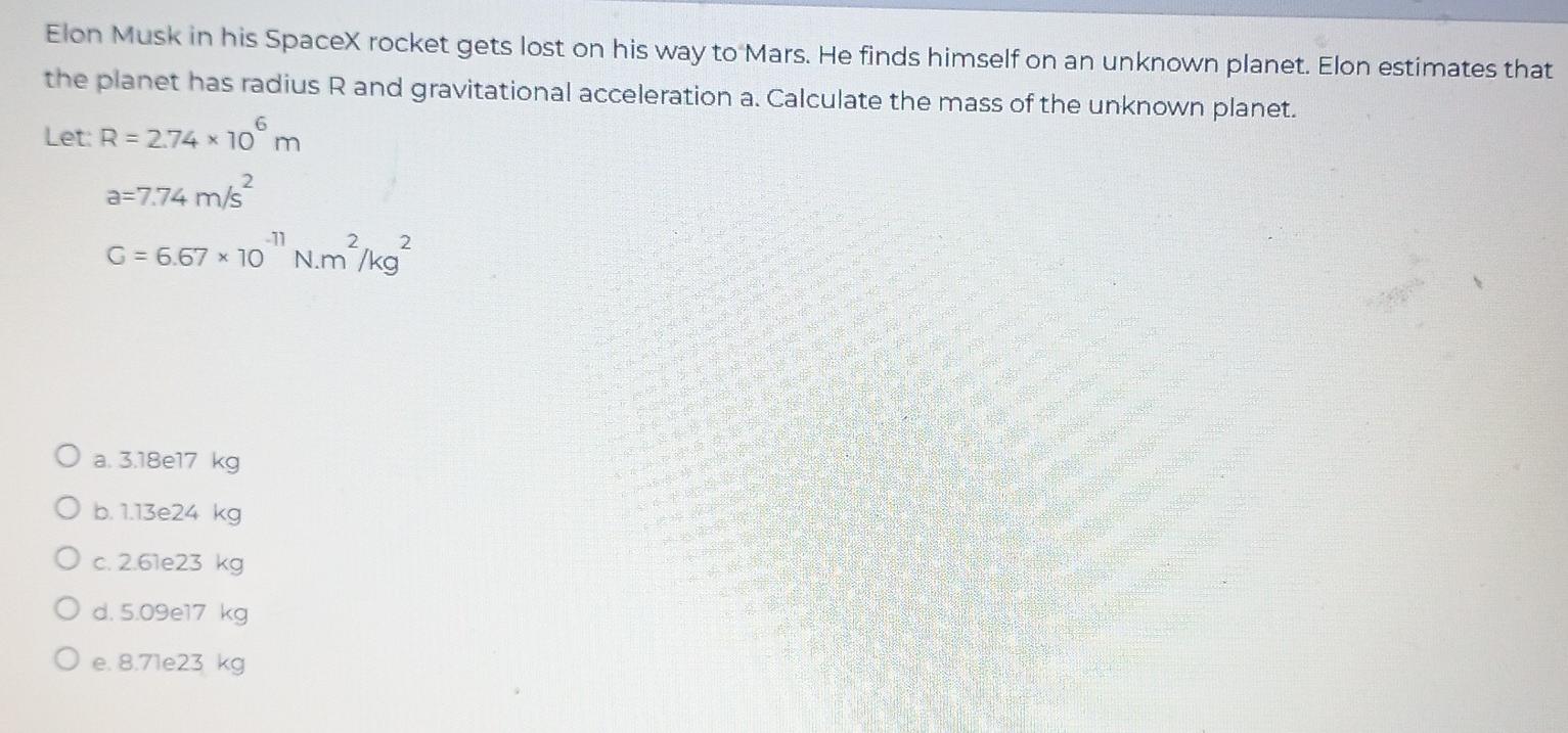 Elon Musk In His Spacex Rocket Gets Lost On His Way To Mars He Finds Himself On An Unknown Planet Elon Estimates That 1