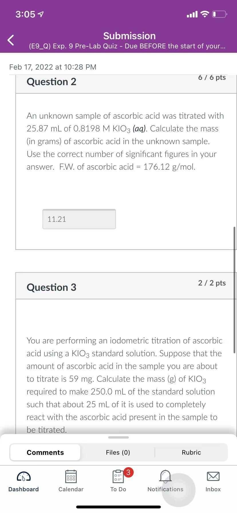 3 05 Submission E9 Q Exp 9 Pre Lab Quiz Due Before The Start Of Your Feb 17 2022 At 10 28 Pm 6 6 Pts Question 1