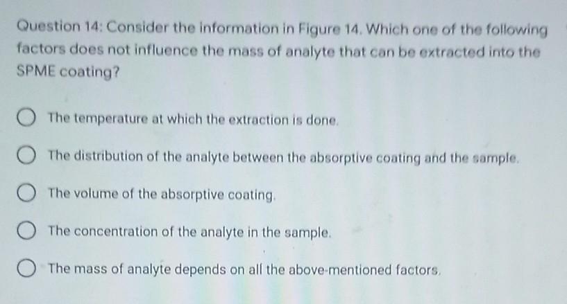 Question 14 Consider The Information In Figure 14 Which One Of The Following Factors Does Not Influence The Mass Of An 1