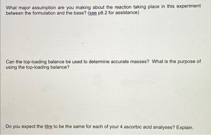 Analysis Of Ascorbic Acid Formulation Results Sheet Standardisation Of 0 1 M Koh Concentration Of Hno 0 1013 0 5