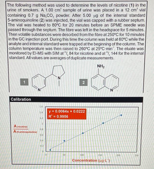 Question 18 A Urine Sample From A Non Smoking Adult Female Has A Nicotine Concentration Of 78 Ug L How Many Times Hi 2