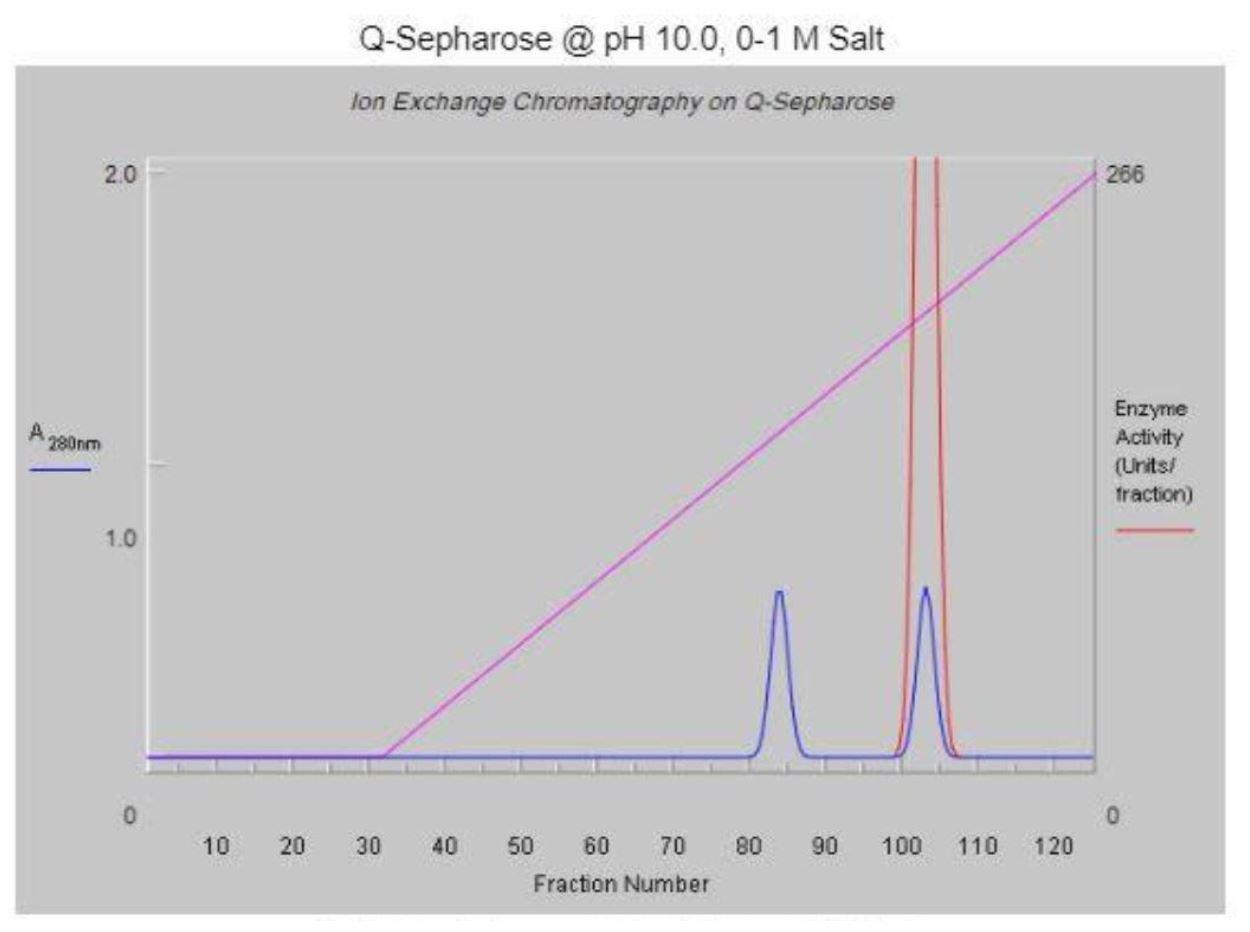 4 Examine The Chromatogram For Q Sepharose Run At Ph 10 Specifically The One That Employed A 0 1 M Nacl Gradient At W 3