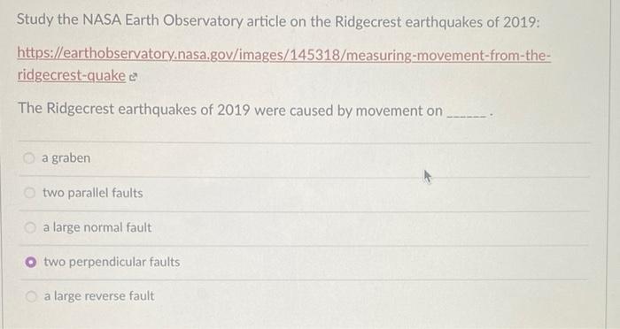 The Ridgecrest Earthquakes Of 2019 Were Caused By Movement On 1