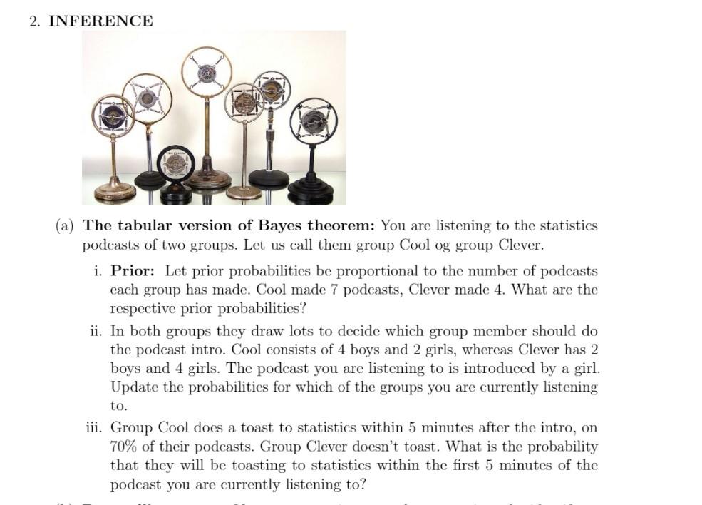 2 Inference A The Tabular Version Of Bayes Theorem You Are Listening To The Statistics Podcasts Of Two Groups Let U 1