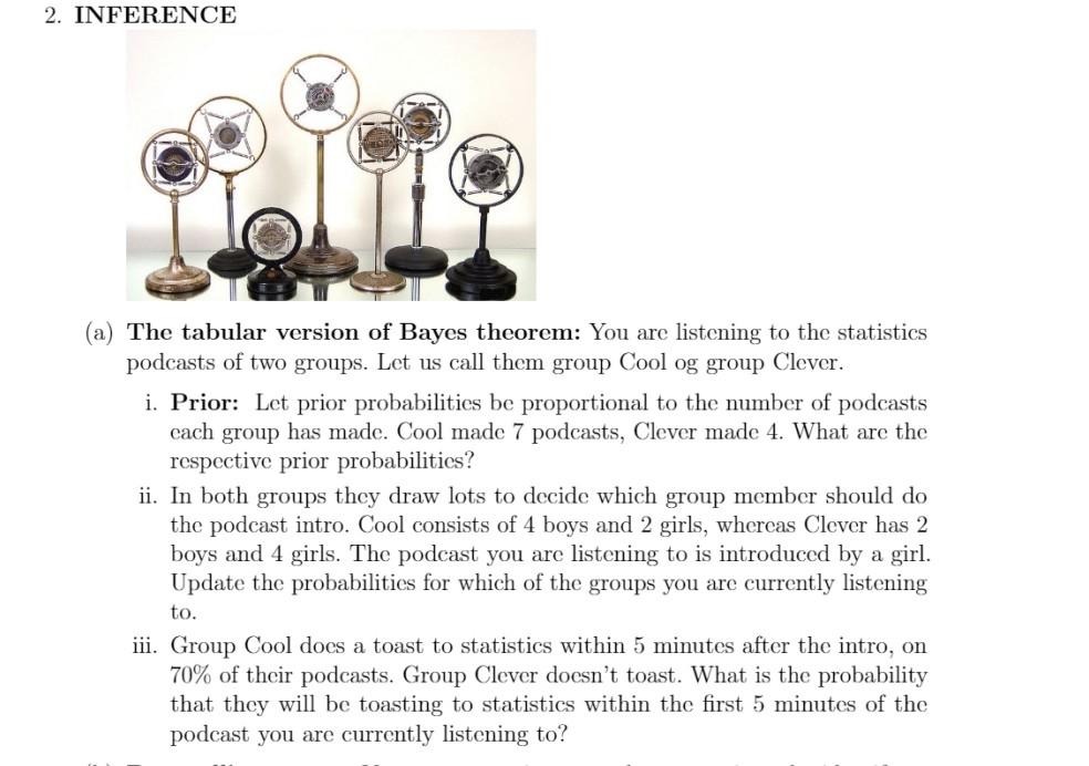 2 Inference A The Tabular Version Of Bayes Theorem You Are Listening To The Statistics Podcasts Of Two Groups Let U 1