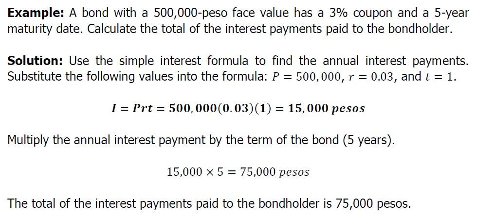 Please Answer This One Question 5 A Bond With A 800 000 Peso Face Value Has A 4 Coupon And A 5 Year Maturity Date Ca 1