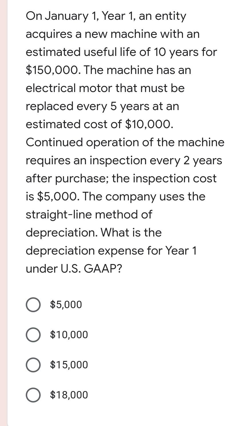 On January 1 Year 1 An Entity Acquires A New Machine With An Estimated Useful Life Of 10 Years For 150 000 The Machi 1