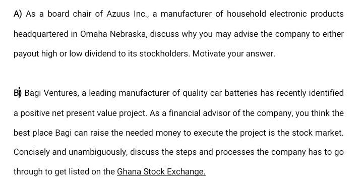 A As A Board Chair Of Azuus Inc A Manufacturer Of Household Electronic Products Headquartered In Omaha Nebraska Disc 1