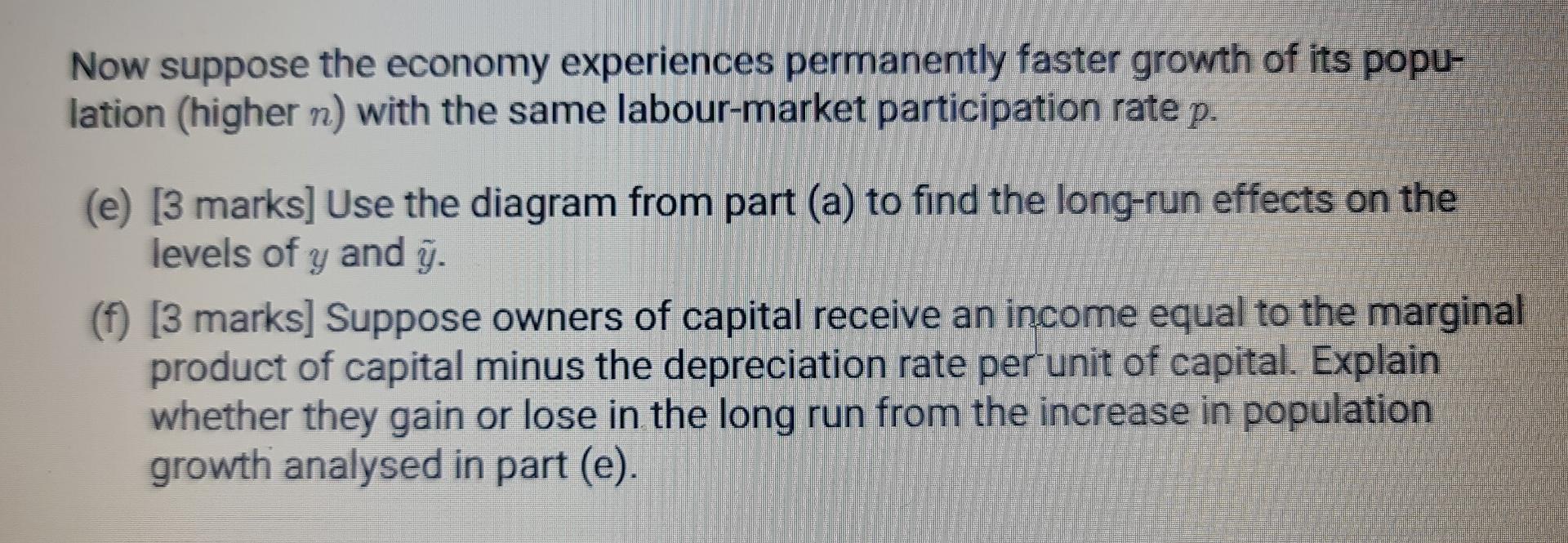 Now Suppose The Economy Experiences Permanently Faster Growth Of Its Popu Lation Higher N With The Same Labour Market 2