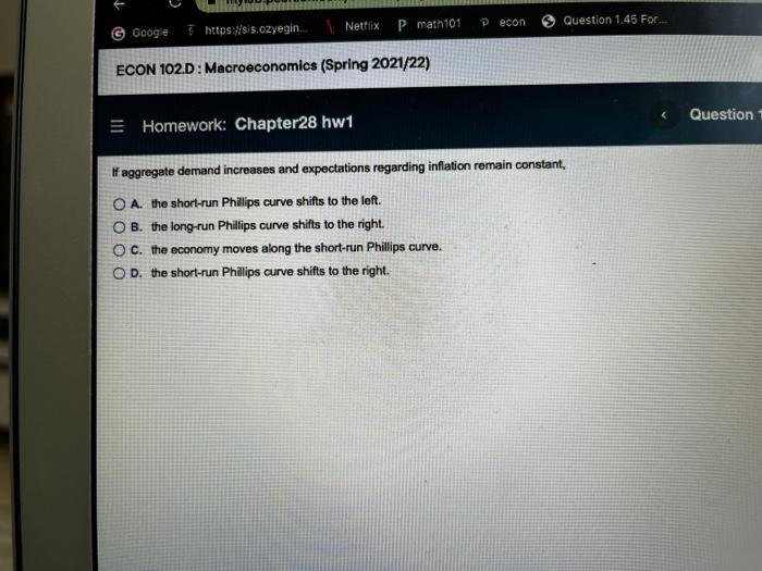 Netflix P Math101 P Econ Google Https Sis Ozyegin Econ 102 D Macroeconomics Spring 2021 22 Homework Chapter28 H 1