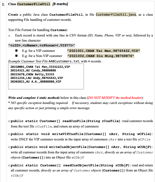 Customer Java Public Class Customer Implements Java Io Serializable Declare A Class Name Customer Fields Int Cid 3