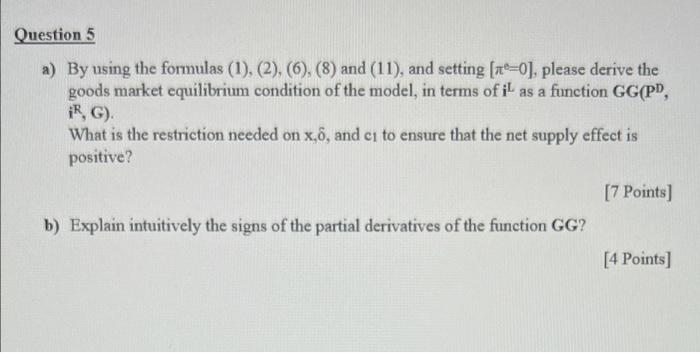 Bellow There Are Formulas Needed For Question 5 Can You Please Use Them To Help And Answer Question 5 A And B Thank 6