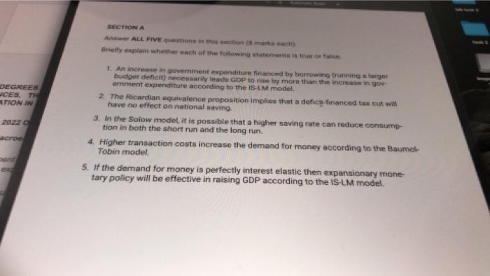 Degrees Ces Th Ation In 2022 C Acroe Ext Section A Answer All Five Questions In This Section 8 Marks Each Briefly Exp 1