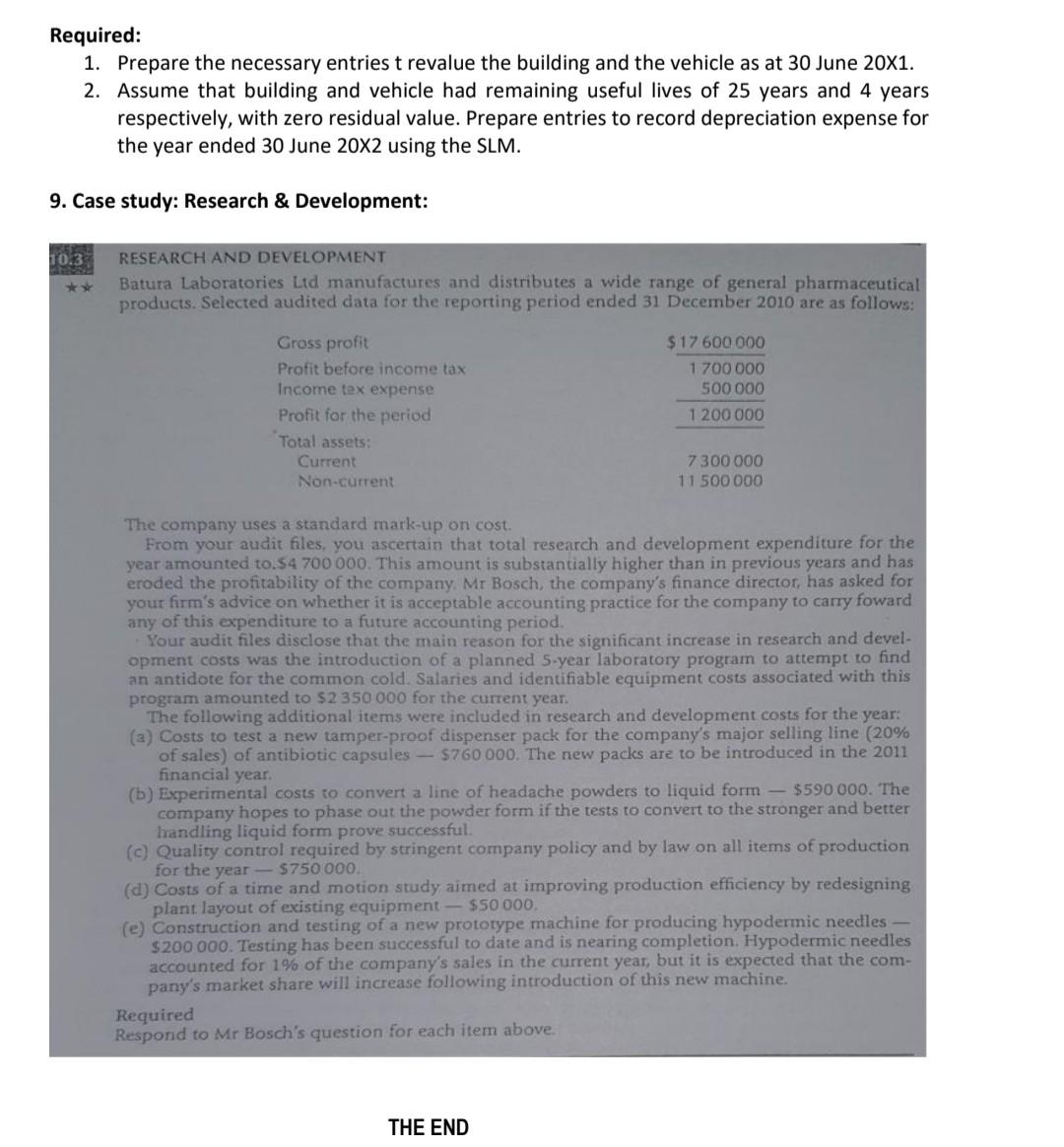 Required 1 Prepare The Necessary Entries T Revalue The Building And The Vehicle As At 30 June 20x1 2 Assume That Bui 1