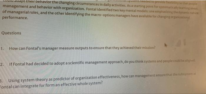 Systems Needed To Provide Flexibility So That People Woulu Duapt Their Behavior The Changing Circumstances In Daily Acti 1