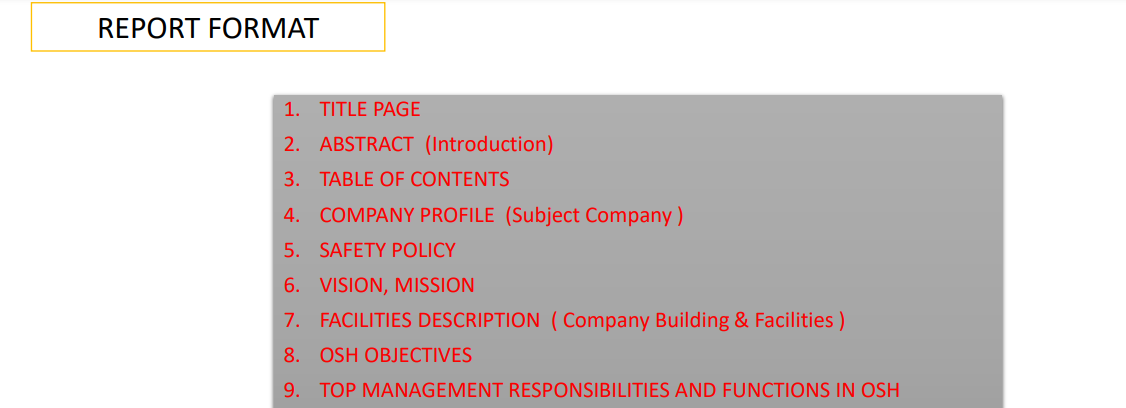 Create An Osh Project Using This Format 1