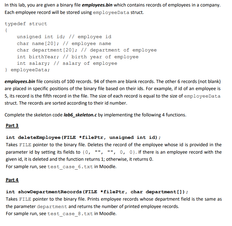 This Is A C Programming Task Lab6 Skeleton C Test Case 6 Txt Test Case 8 Txt 1