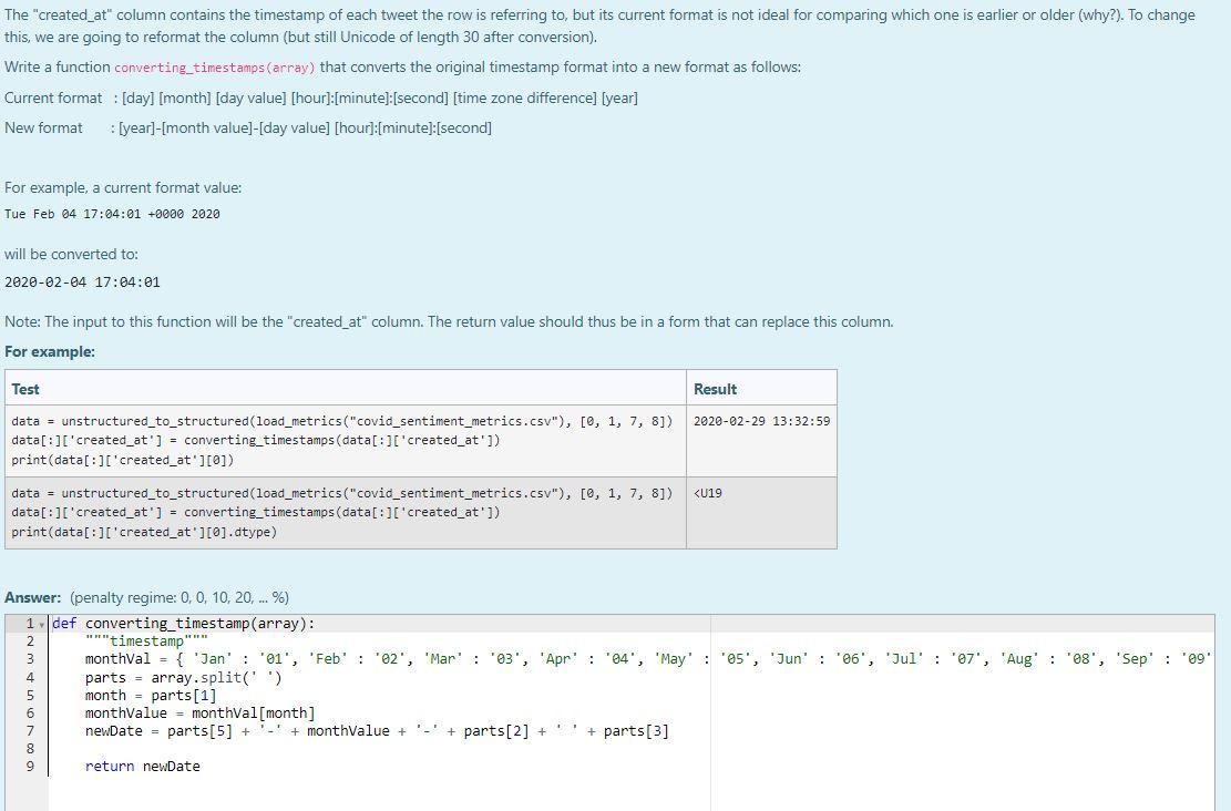 The Created At Column Contains The Timestamp Of Each Tweet The Row Is Referring To But Its Current Format Is Not Idea 1