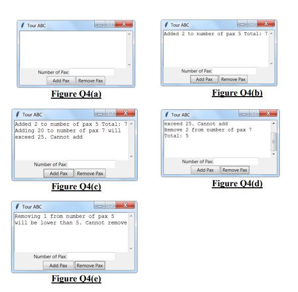 Develop Gui For An Application Based On User Requirements The Gui Maintains A Tour Group Size Which Is Initially Set T 1