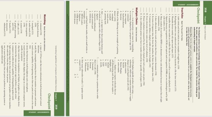 Student Assignments 358 Chapter 7 In And Out Checkpoints The Appears In Parentheses After Each Exercise The Consider Th 1