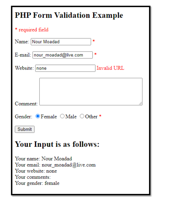 Using Post Method Create Formvalidation Php Page That Contains A Form Asking The User To Input His Her Information Su 2
