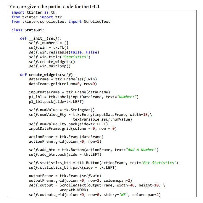 Develop Gui For An Application Based On User Requirements The Gui Maintains A List Of Numbers Which Is Initially Set T 1