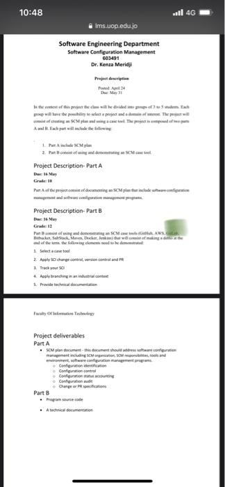 10 48 Ims Uop Edu Jo Software Engineering Department Software Configuration Management 603491 Dr Kenza Meridi Project D 2