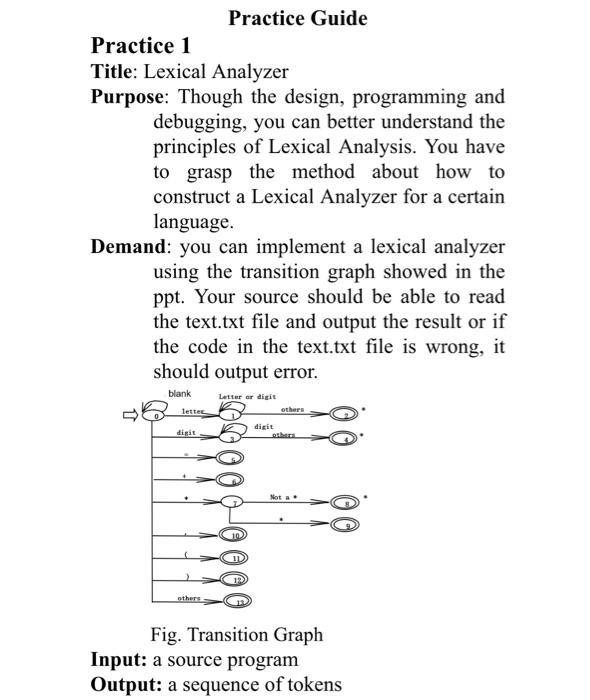 1 Implementation Lexical Analyser In C Or C 2 Please Compile And Run The Program And Submit Proof For Success 3 Pro 1