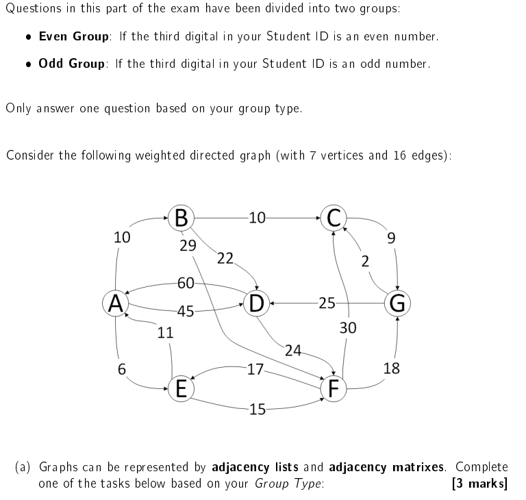 Questions In This Part Of The Exam Have Been Divided Into Two Groups Even Group If The Third Digital In Your Student 1