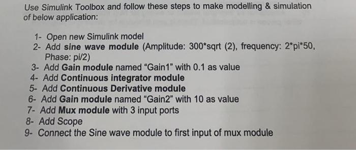10 Connect Sine Wave Module To Continuous Derivative Module The Output Of This One Need To Be Connected To Gain1 Module 2