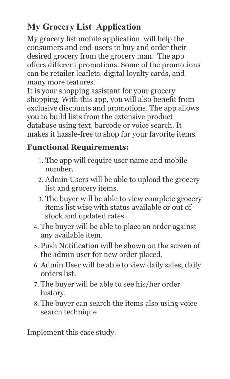 My Grocery List Application My Grocery List Mobile Application Will Help The Consumers And End Users To Buy And Order Th 1