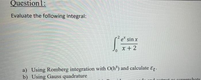 Numerical Methods 1