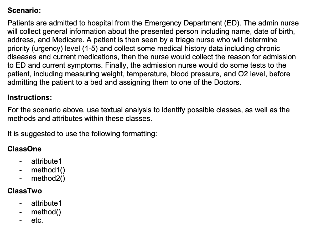 Scenario Patients Are Admitted To Hospital From The Emergency Department Ed The Admin Nurse Will Collect General Inf 1