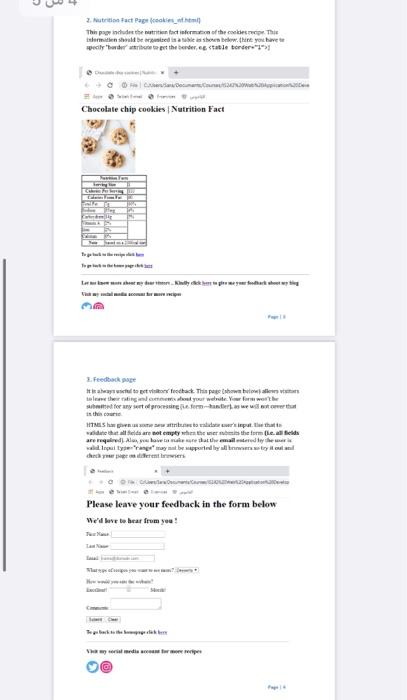 Exercise 4 Bounce Credit Apply The Same Style To The Nutrition Facts Page And The Feedback Page That You Have Created 2